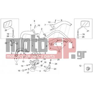 Aprilia - MOJITO 125 1999 - Frame - Steering - Mirrors CUSTOM - AP8150286 - ΒΙΔΑ m6x35