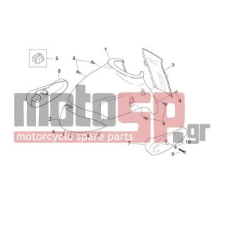 Aprilia - MOJITO 125 E3 2008 - Body Parts - Coachman. FRONT - Feather FRONT - AP8150012 - ΡΟΔΕΛΑ 5,3x10x1 SHVER/MANA/PEGASO