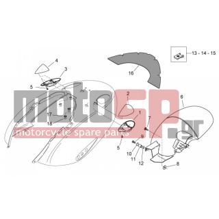 Aprilia - MOJITO 125 E3 2008 - Body Parts - Coachman. BACK - Feather - AP8102375 - ΚΛΙΠΣ M5 AP8102375