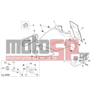 Aprilia - MOJITO CUSTOM 50 2T (KIN. PIAGGIO) 2007 - Body Parts - Bodywork FRONT III - AP8150012 - ΡΟΔΕΛΑ 5,3x10x1 SHVER/MANA/PEGASO