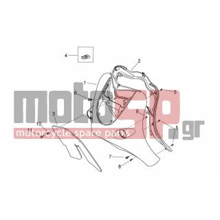 Aprilia - MOJITO CUSTOM 50 2T (KIN. PIAGGIO) 2007 - Body Parts - Bodywork FRONT II - AP8150413 - ΒΙΔA 3,9x14 SHIVER 750