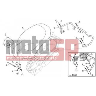Aprilia - MOJITO CUSTOM 50 2T (KIN. PIAGGIO) 2005 - Body Parts - Saddle - Handle - AP8161001 - Δακτύλιος οδηγός σε σχήμα 'T' *