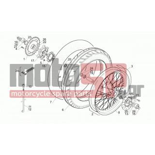 Aprilia - MOTO 6.5 650 1997 - Frame - rear wheel - AP8108679 - Πίσω τροχός γυμνός