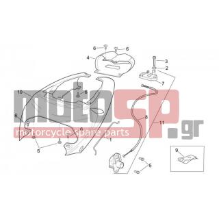 Aprilia - RSV 1000 1999 - Body Parts - Body BACK - Tail - AP8138583 - Ουρά κόκκιν. fluo