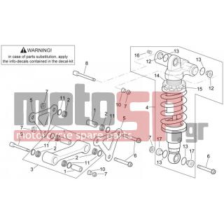 Aprilia - RSV 1000 1998 - Suspension - Connecting rod and rear shock absorbers - AP8123863 - Τάπα