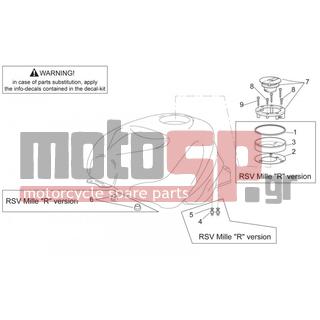 Aprilia - RSV 1000 2000 - Body Parts - Tank gasoline II - AP8150453 - ΒΙΔΑ m5x30