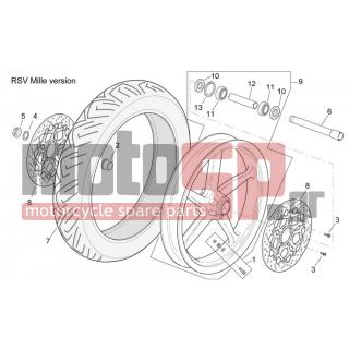 Aprilia - RSV 1000 2000 - Frame - Front wheel version RSV Mille - AP8125827 - Πείρος εμπρόσθιου τροχού