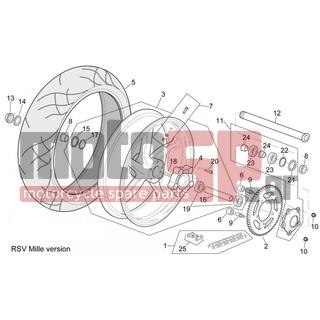 Aprilia - RSV 1000 2000 - Frame - Wheel behind edition RSV Mille - AP8150195 - ΒΙΔΑ m10x30