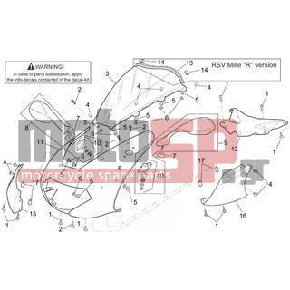 Aprilia - RSV 1000 2003 - Body Parts - Bodywork FRONT - Mask - AP8168913 - Μάσκα μαύρ.