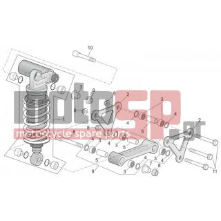 Aprilia - RSV 1000 2005 - Suspension - Connecting rod and rear shock absorbers - AP8146516 - ΜΠΡΑΤΣΟ ΠΙΣΩ ΑΜΟΡΤΙΣΕΡ TUONO 06-08 ΜΟΝΟ