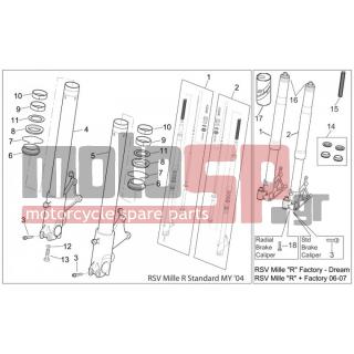 Aprilia - RSV 1000 2007 - Suspension - Fork Front II - AP8123811 - Ειδική ροδέλα