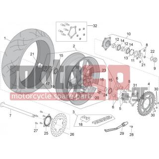 Aprilia - RSV4 RACING FACTORY LE 1000 2015 - Frame - rear wheel - 894505 - ΒΙΔΑ ΔΙΣΚΟΦΡΕΝΟΥ ΠΙΣΩ RSV4/TUONO V4 8X18