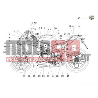 Aprilia - RSV4 RACING FACTORY LE 1000 2016 - Body Parts - Adhesive - 2H001036 - Αυτοκόλλητο καρίνας ΑΡ 