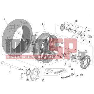 Aprilia - RSV4 RR 1000 2016 - Frame - rear wheel - 2B002634 - Παξιμάδι DAX M10x1,25