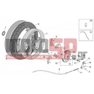 Aprilia - SCARABEO 100 4T E2 2003 - Brakes - Rear wheel - Drum Brakes - AP8225373 - Τετράγωνο παξιμάδι