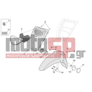 Aprilia - SCARABEO 100 4T E3 2006 - Body Parts - Bodywork FRONT II - AP8226880 - Προφυλακτήρας εμπρός, λευκ.