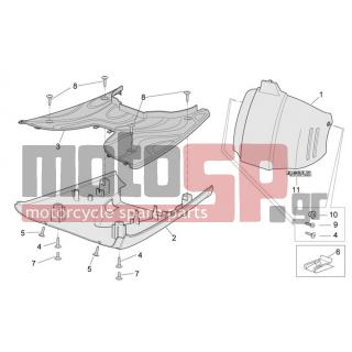 Aprilia - SCARABEO 100 4T E3 2009 - Body Parts - Body Central II - AP8268605 - Μαρσπιέ