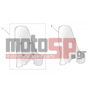 Aprilia - SCARABEO 100 4T E3 2009 - Body Parts - Acc. - Windshield
