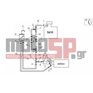 Aprilia - SCARABEO 100 4T E3 2008 - Κινητήρας/Κιβώτιο Ταχυτήτων - Circuit recovering gasoline fumes - 856063 - Σωλήνας SAE 30 d.12,7x6,35