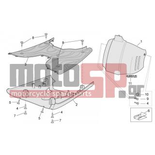 Aprilia - SCARABEO 100 4T E3 2011 - Body Parts - Body Central II - AP8221349 - ΑΠΟΣΤΑΤΗΣ