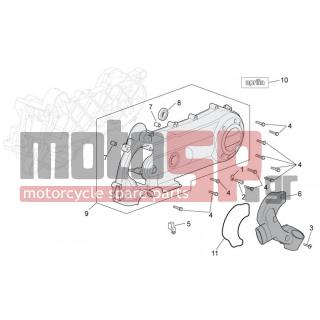 Aprilia - SCARABEO 100 4T E3 2012 - Engine/Transmission - COVER variator - 564629 - ΛΑΜΑΚΙ ΠΙΣΩ ΜΑΡΚ VX/R-X8
