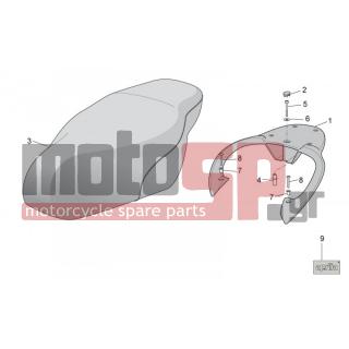 Aprilia - SCARABEO 100 4T E3 2011 - Body Parts - Saddle - grid - 63598600C1 - ΣΕΛΑ SCAR 50-100 BLACK-WHITE-RED