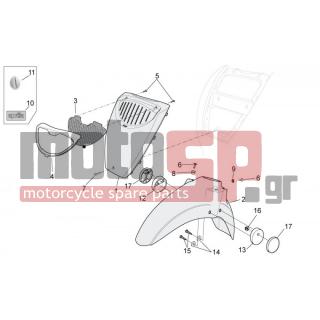 Aprilia - SCARABEO 100 4T E3 NET 2009 - Body Parts - Bodywork FRONT II - AP8158915 - ΓΡΙΛΙΑ ΜΟΥΤΣΟΥΝΑΣ SCAR 50-200