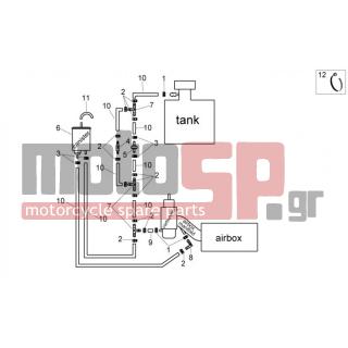 Aprilia - SCARABEO 100 4T E3 NET 2009 - Κινητήρας/Κιβώτιο Ταχυτήτων - Circuit recovering gasoline fumes - AP8102377 - Σφιχτήρας D9,1*