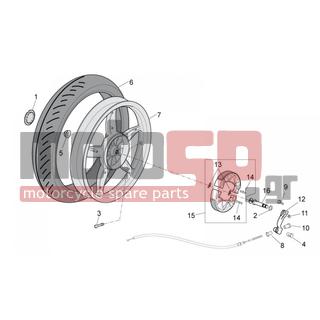Aprilia - SCARABEO 100 4T E3 NET 2009 - Brakes - Rear wheel - Drum Brakes - 828862 - Τετράγωνο παξιμάδι