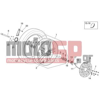 Aprilia - SCARABEO 300 LIGHT E3 2010 - Frame - FRONT wheel - 666295 - Ελαστικό (Michelin) 110/70-16