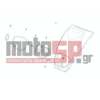Aprilia - SCARABEO 50 2T 2014 - Body Parts - Bodywork FRONT III - FRONT logo - 5A000124 - Κορνίζα γρίλιας