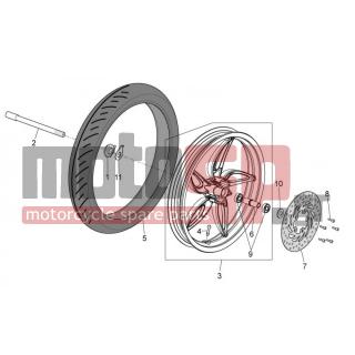 Aprilia - SCARABEO 50 2T 2014 - Frame - FRONT wheel - AP8150044 - ΒΙΔΑ M6x20*