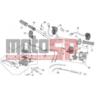 Aprilia - SCARABEO 50 2T 2014 - Body Parts - controls - 58628R - ΝΤΙΖΑ ΠΙΣΩ ΦΡ SCAR 50-100