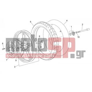 Aprilia - SCARABEO 50 2T E2 (KIN. PIAGGIO) 2006 - Frame - FRONT wheel - AP8225285 - Πείρος εμπρόσθιου τροχού