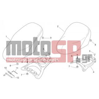 Aprilia - SCARABEO 50 2T E2 (KIN. PIAGGIO) 2006 - Body Parts - Saddle - grid - AP8150403 - ΒΙΔΑ M6x45*