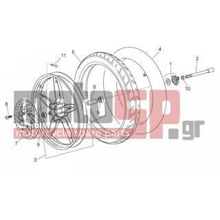 Aprilia - SCARABEO 50 2T E2 (KIN. PIAGGIO) 2008 - Frame - FRONT wheel - AP8152018 - ΡΟΔΕΛΑ