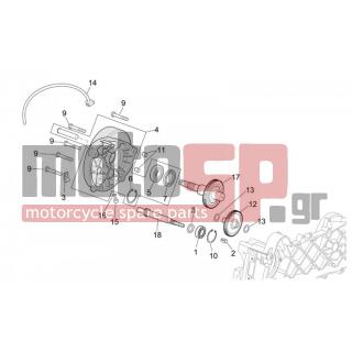Aprilia - SCARABEO 50 2T E2 (KIN. PIAGGIO) 2006 - Engine/Transmission - final differential - 478197 - ΡΟΔΕΛΑ ΑΞΟΝΑ ΔΙΑΦ SCOOTER 50-100 5 MM