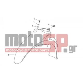Aprilia - SCARABEO 50 2T E2 (KIN. PIAGGIO) 2011 - Body Parts - Bodywork FRONT VI - Feather - 63598800XA5 - Φτερό εμπρός γαλαζ.