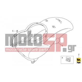 Aprilia - SCARABEO 50 2T E2 (KIN. PIAGGIO) 2011 - Body Parts - Body BACK I - Tail - 63597700A5 - Αυτοκόλλητο-σειρά
