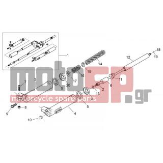 Aprilia - SCARABEO 50 2T E2 (KIN. PIAGGIO) 2011 - Suspension - Fork Front II - AP8223092 - Παξιμάδι M8