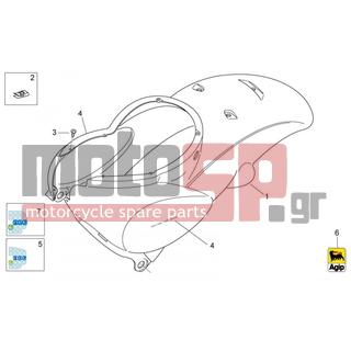 Aprilia - SCARABEO 50 2T E2 NET 2010 - Body Parts - Body BACK I - Tail - AP8150413 - ΒΙΔA 3,9x14 SHIVER 750