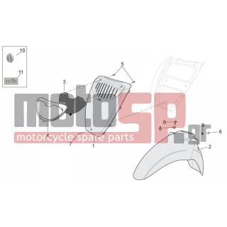 Aprilia - SCARABEO 50 4T 4V E2 2009 - Body Parts - Bodywork FRONT II - AP8121096 - Δακτύλιος οδηγός σε σχήμα 'T' 8,2x12x4