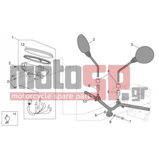 Aprilia - SCARABEO 50 4T 4V E2 2012 - Frame - Steering wheel - dashboard - AP8220462 - ΛΑΣΤΙΧΟ ΚΑΘΡΕΠΤΗ MOJITO/SCAR 50-100