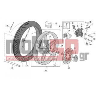 Aprilia - SCARABEO 50 4T 4V E2 2012 - Brakes - Front wheel, disc brake