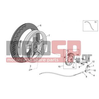 Aprilia - SCARABEO 50 4T 4V E2 2010 - Brakes - Rear wheel - Drum Brakes - AP8208933 - Πίσω τροχός γυμνός