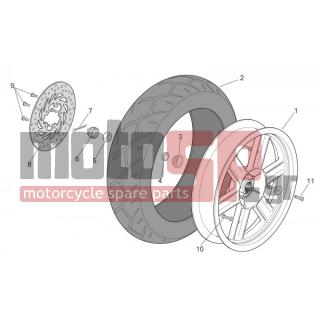 Aprilia - SPORT CITY 125-200-250 E3 2008 - Πλαίσιο - rear wheel - AP8128127 - Πίσω τροχός γυμνός γκρι