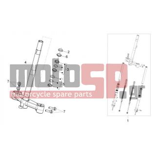 Aprilia - SPORT CITY ONE 125 4T E3 2009 - Body Parts - Base with column - 665997 - Front fork assembly