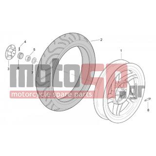 Aprilia - SR 125-150 2001 - Frame - rear wheel - AP8201546 - ΒΑΛΒΙΔΑ ΕΛΑΣΤ SCAR 500