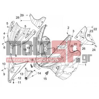 Aprilia - SR MAX 125 2011 - Body Parts - mask front - 62450300XN2 - ΠΟΔΙΑ ΜΠΡ NEXUS E3 ΜΑΥΡΟ 98/A