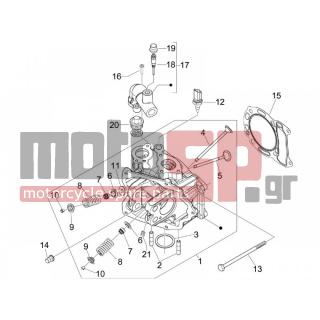 Aprilia - SR MAX 125 2011 - Κινητήρας/Κιβώτιο Ταχυτήτων - Group head - valves - 483914 - ΡΟΔΕΛΛΑ ΒΑΛΒ ΕΤ4-SKIP 150 4T-VES GT-X8